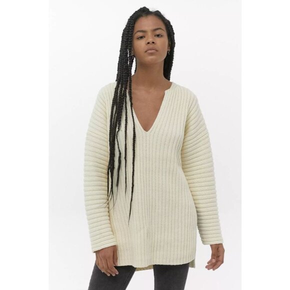 Urban Outfitters Palmer Deep V-Neck Tunic Jumper Sweater Size XS - Picture 2 of 12